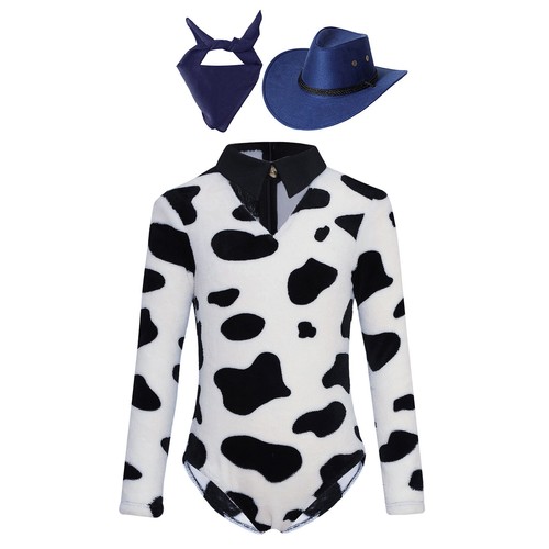 Kids Unisex Dress Up Comfortable Costume Smooth Outfit Plush Hat Cow Pattern - Picture 73 of 102