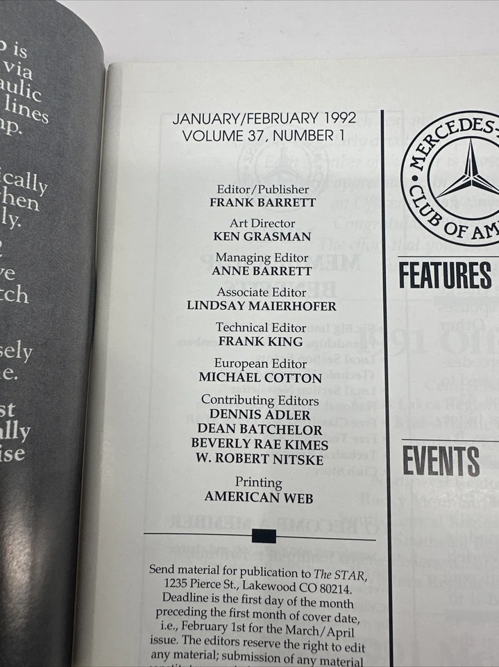 The Star Mercedes Benz Club Of America Magazine Lot of 6 Full Year 1992 - Image 3 of 4