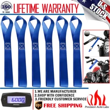 6x Soft Loop Tie Down Straps Heavy Duty Ratchet Towing Cargo ATV UTV Motorcycle