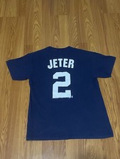 Derek Jeter 2 New York NY Yankees MLB Genuine Merchandise Shirt Size M