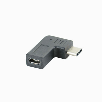 90 Degree Angle Type C USB 3.1 Male to Micro USB Female Converter ...
