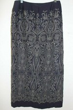 Talbots Blue Paisley Lined Skirt Sz 8 293