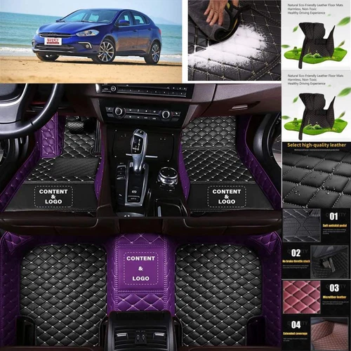 For Fiat 500L 500X Car Floor Mats All Weather Luxury Custom Waterproof Carpets - Bild 17 von 35
