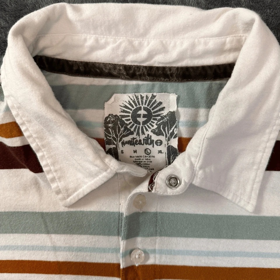 Planet Earth Clarence S/S рубашка-поло мужская L бордовая полоса Slimfit ретро - Изображение 2 из 4