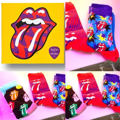 Happy Socks x Mick Jagger Rolling Stones Rock Band Limited Edition Unisex 4-7