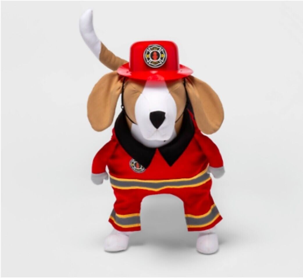 Hyde & Eek Boutique Firefighter Frontal Dog Costume, Pick Size