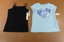 Girls Size 10/12 Cat Jack Black Tank Place Blue Graphic Tee 2 Pieces NWT