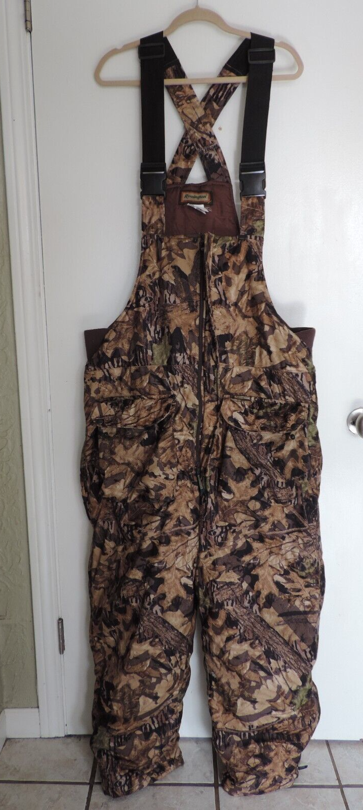 Mens Remington Quilt lined Insulated Outdoor Hunting camo bibs overalls