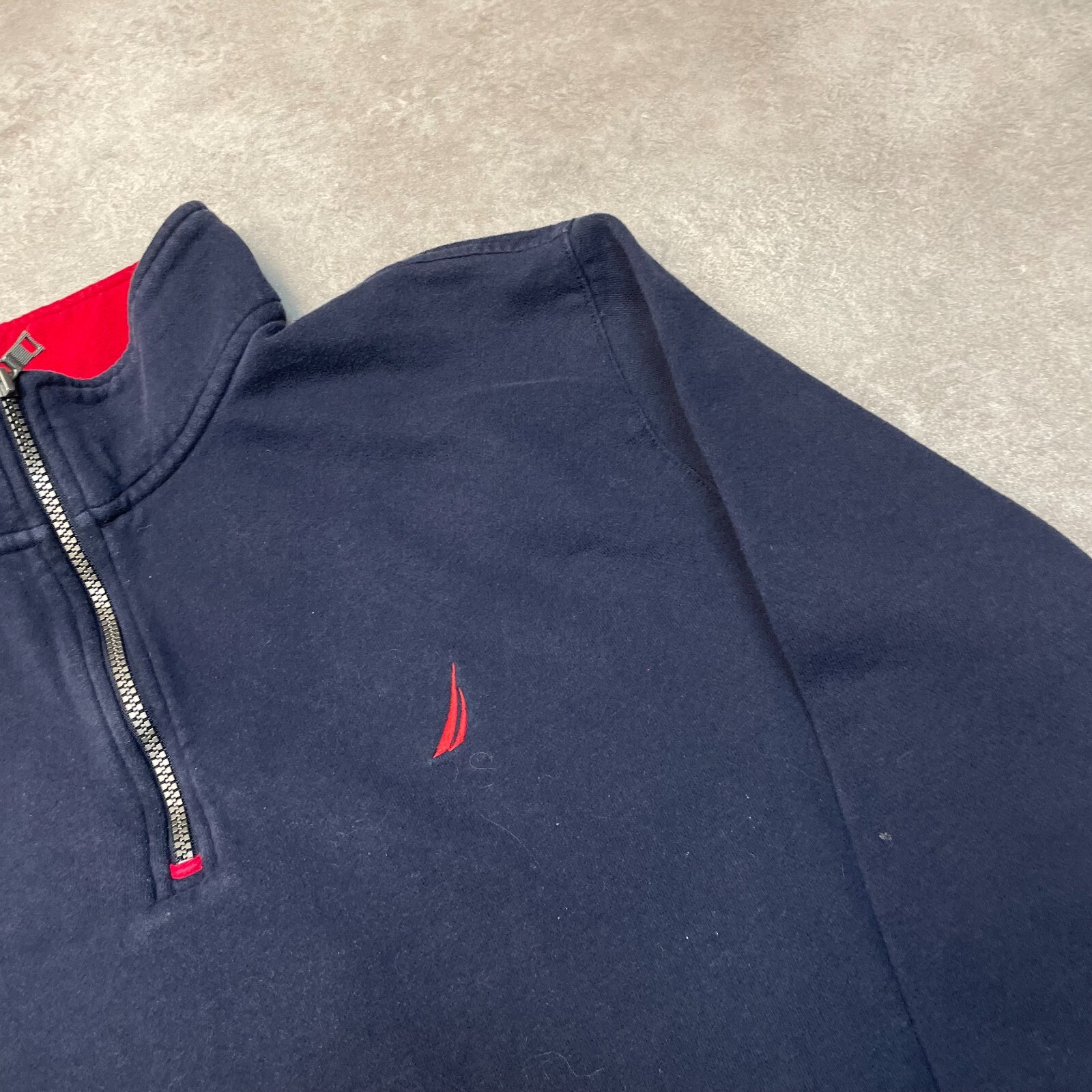 Nautica Sweatshirt Mens Y2K Half Zip Vintage Sailing Jumper, Blue, 2XL image 4