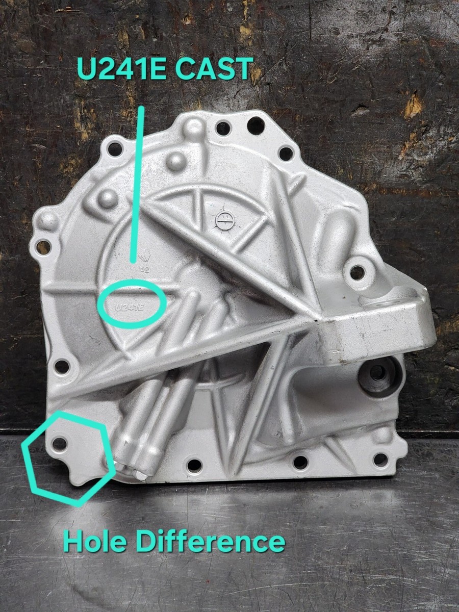 Toyota U241E Transmission Rear Cover With Mount Oil Baffle and 2