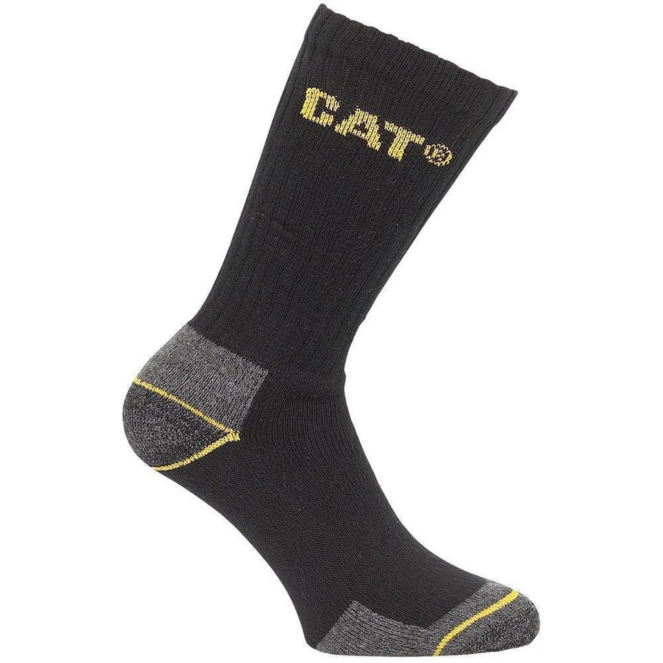 CAT Caterpillar Crew Work Socks 3 Pair Packs Sizes 6-11 & 11-14 Multibuy Savings