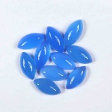 WHOLESALE NATURAL BLUE CHALCEDONY CABOCHON MARQUISE SHAPE LOOSE GEMSTONE