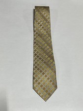 Mens Giorgio Cosani Yellow Box Pattern Tie Pure Silk Hand Made NEW
