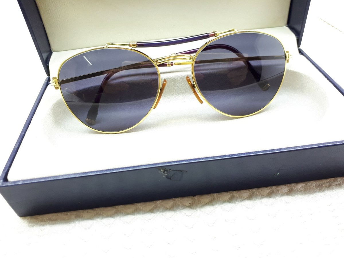 BOUCHERON 01088 SHINY GOLD PLATED SUNGLASSES 56-19 XRARE FRANCE