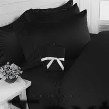 Black Solid King 4 Piece Bed Sheet Set 1000 Thread Count 100 Egyptian Cotton