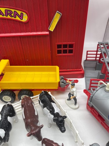 New Ray Big Barn 40 PC Farm Playset with Farm Animals People Tractors Vehicles - Picture 6 of 17
