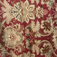 PAIR Ralph Lauren Cotton JARDINIERE EURO Pillow RED SHAMS Paisley Ruffles