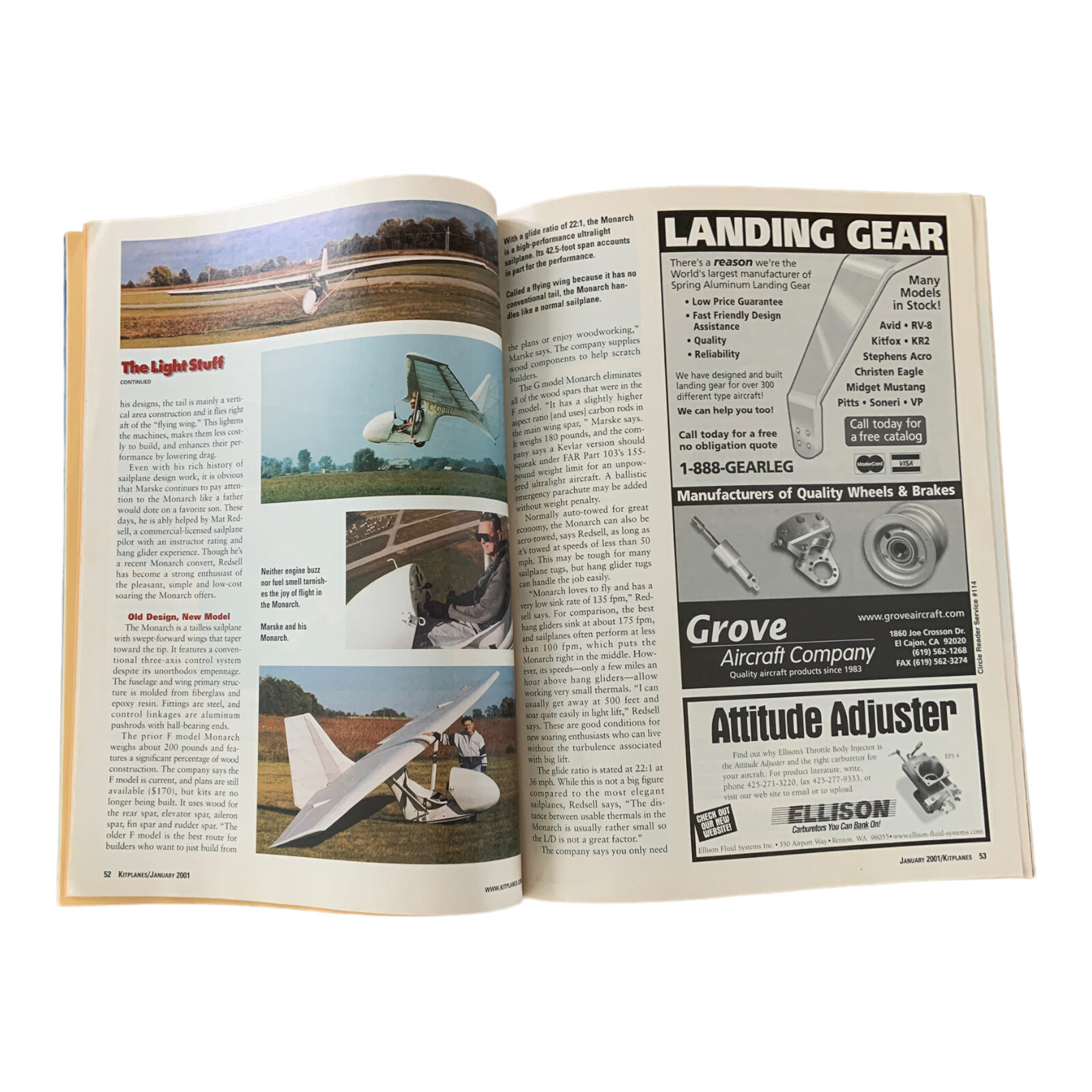 KITPLANES homebuilt aircraft January 2001 magazine. Burt Rutan