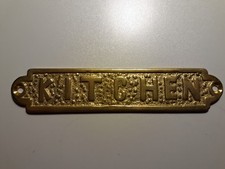 TARGA TARGHETTA ARREDAMENTO OTTONE KITCHEN CUCINA 155X30 mm.
