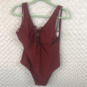 Cupshe Plus Size XXL Maroon One Piece Swimsuit Tie Chest ...