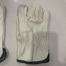 Cowhide Leather Gloves With Green Fleece Lining Size Medium NEW Plumber’s Glove