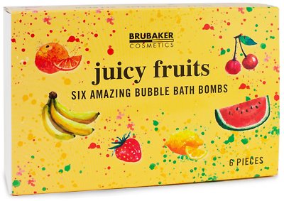 BRUBAKER Fizzing Bath Bombs ''Juicy Fruits'' - All Natural & Vegan, Handmade