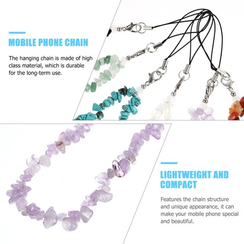 6Pcs Crystal Beaded Phone Lanyards Phone Hanging Charms Anti- Lost Camera Chains - Afbeelding 8 van 10