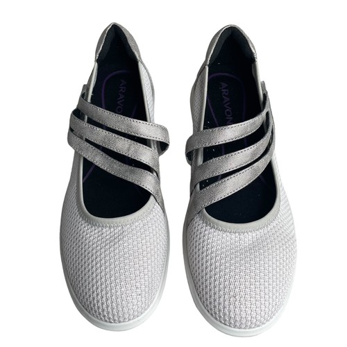 Zapatos Aravon by Rockport PC Mary Jane Correa Gris y Plata 8 EE. UU. 39 UE - Imagen 7 de 9