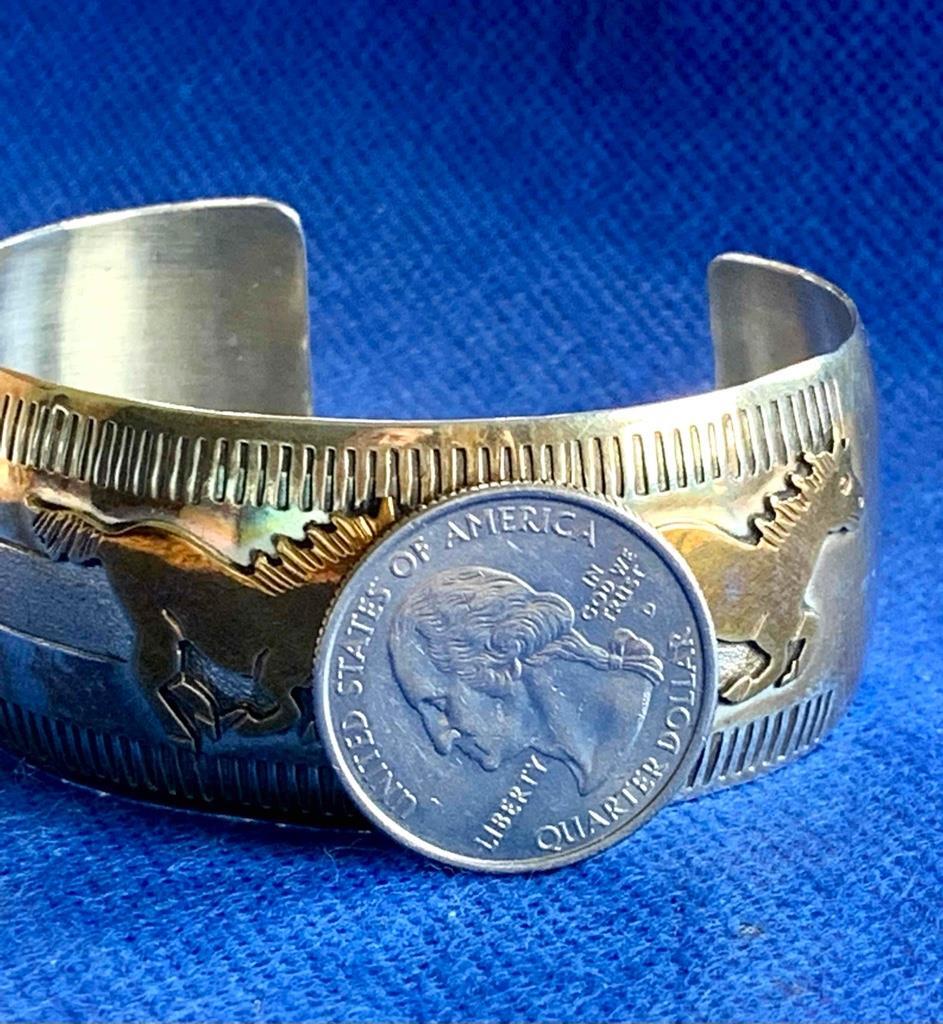Signed Thomas (Navajo Silversmith) Sterling Silver & 1/20 Signed Thomas (Navajo Silversmith) Sterling Silver & 1/20
