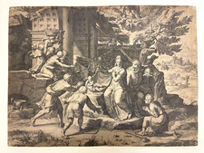 Old Master Print - 'The Adoration of The Sheperds' by Cornelis Cort (1569)