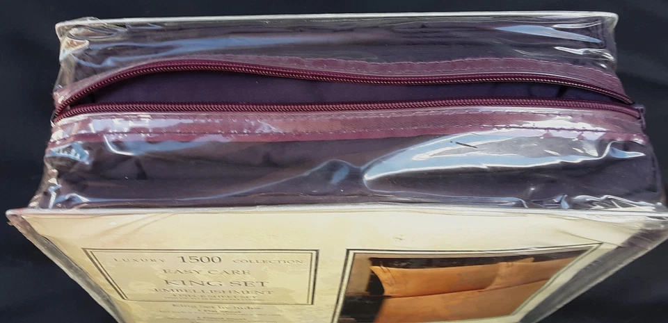 Luxury 1500 Collection Easy Care King 4 Pc Sheet Set Embellishment Purple - Image 3 of 4