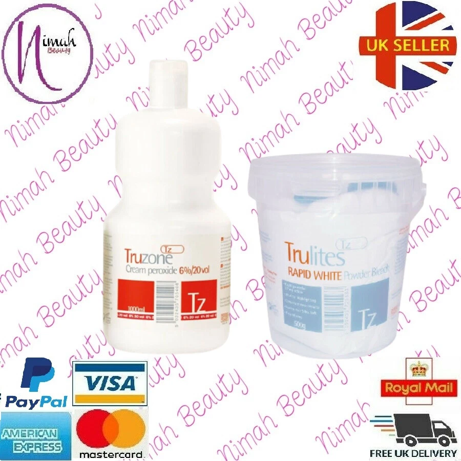 SETS TRUZONE CREME PEROXID 6% (20 VOL) 1000ML & RAPID WHITE HAIR BLEACH 500GM