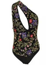 Giorgio Armani Floral Beaded Embroidered  Body Suit NWT $775 USA 8