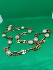 Vintage MIRIAM HASKELL Drop Dangle Necklace SIGNED Goldtone