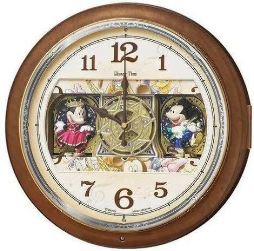 SEIKO Wall Clock Mickey Minnie Radio Analog Karakuri 6 Songs Melody FW587B