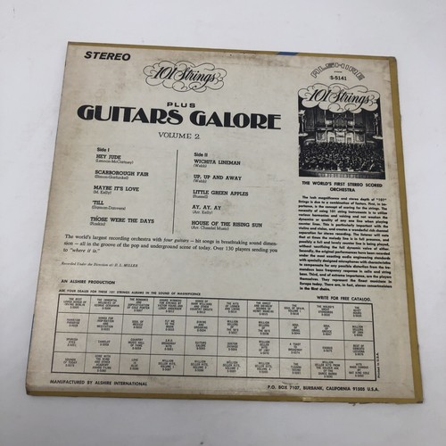 101 Strings Plus Guitars Galore Vol. 2 Vinyl Album Allshire S5141 - Imagen 2 de 5