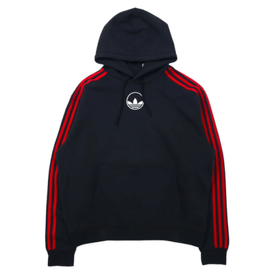 adidas originals 3 Striped Circle Hoodie 2XL Black Cotton Trefoil logo  embroider | eBay
