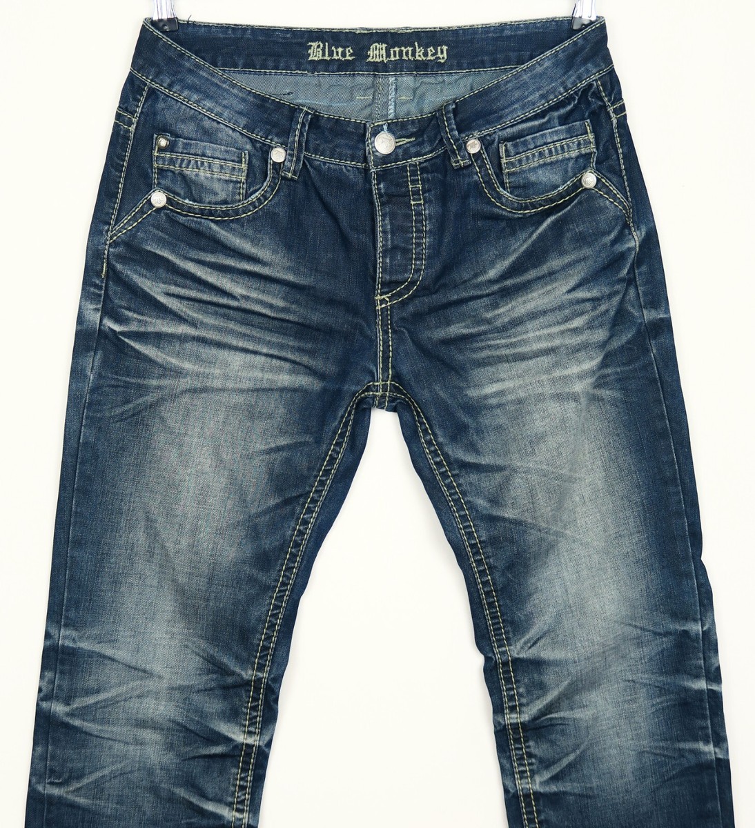 Blue Monkey BM4164 Straight Contrast Stitching Cotton Mens Blue Monkey BM4164 Straight Contrast Stitching Cotton Mens