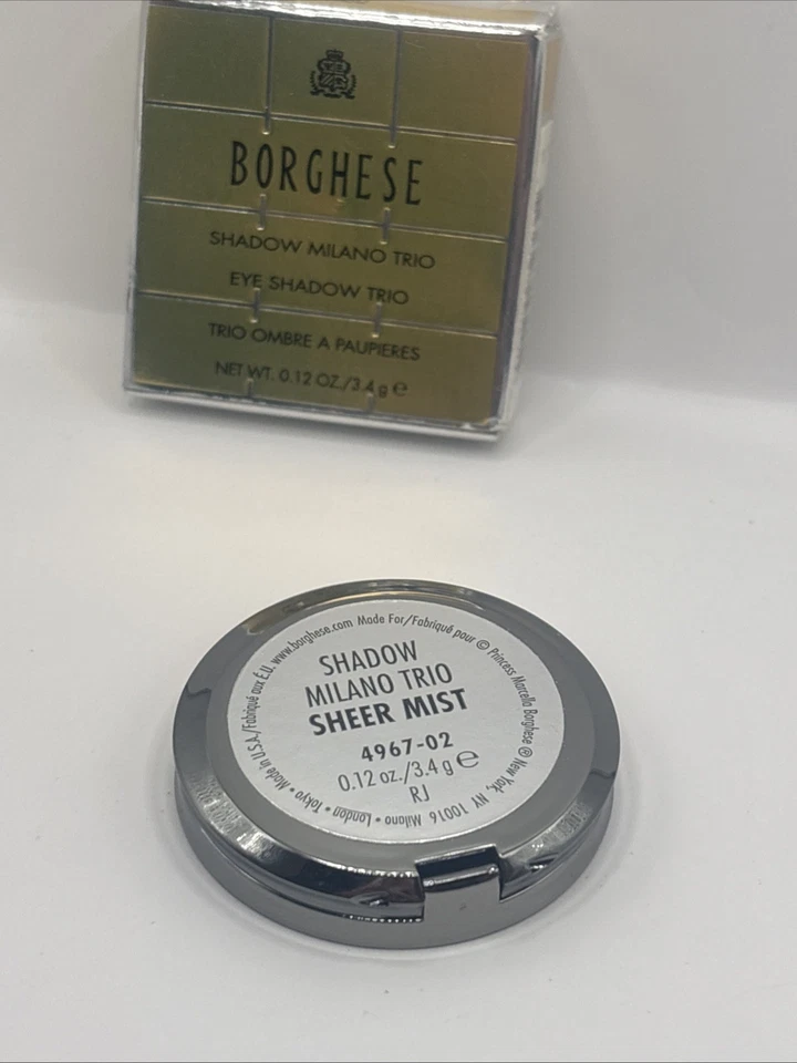 BORGHESE Satin Shadow Milano Trio Eye Shadow SHEER MIST 4967 0.12 OZ New W/Box - Image 4 of 4