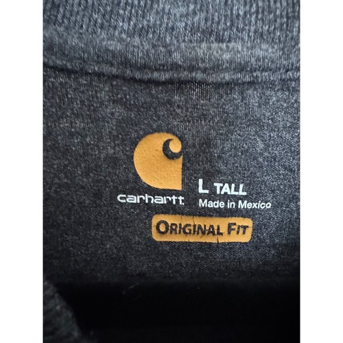 T-shirt Carhartt Original Fit manica corta Henley uomo grande alta grigio scuro - Foto 4 di 6