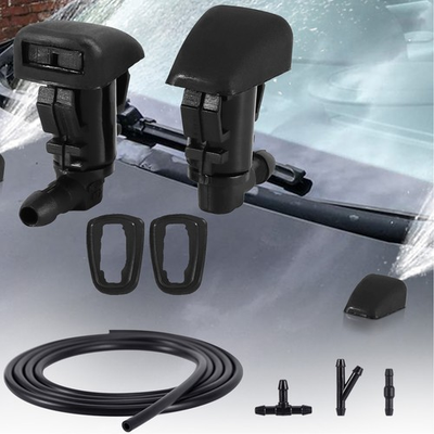 #ad Windshield Washer Squirter Water Pump amp; Nozzles Kit Spray Fluid Hose Connector $10.45