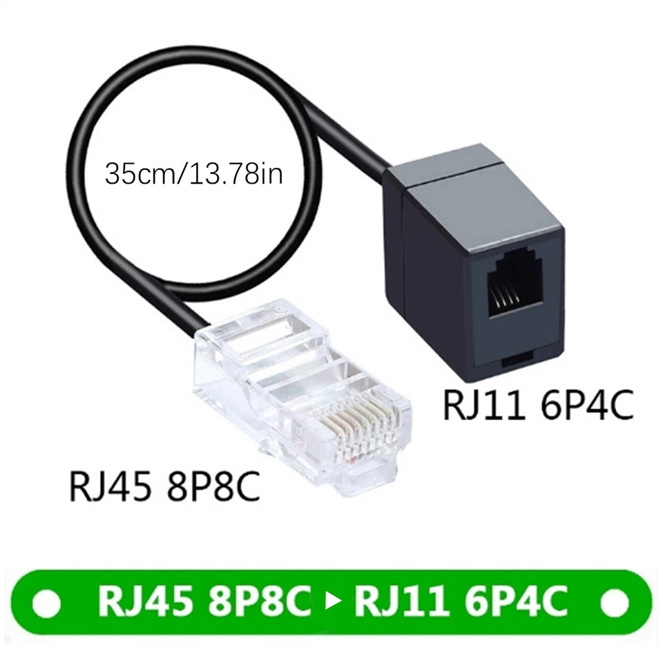RJ45 to RJ11 Adapter Cable 14-Inch Powerful RJ45 to RJ11 Converter Cable - Image 3 of 4