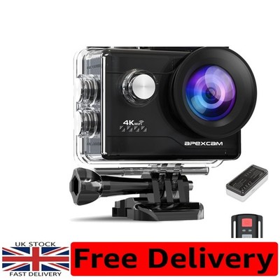 Underwater 4K Action Camera - M80 Air 64MP WiFi & EIS with 2 Batteries Included