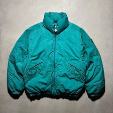 MONCLER asics Patch Down Jacket Blouson Men Size 11-3 Tiffany Blue 80s Vintage