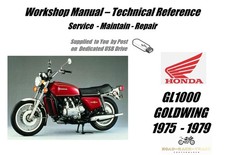 Honda GL1000 GL 1000 Goldwing Service Repair Workshop Manual USB 1975 - 1979