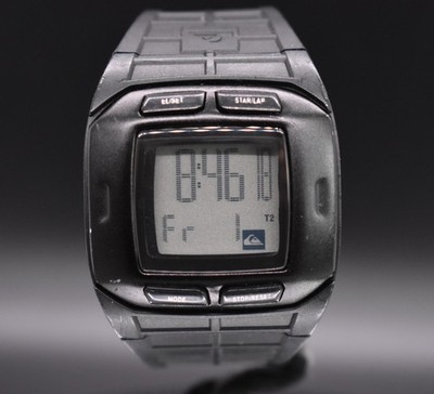 Vintage 90s Quiksilver Arcade Digital Watch Y2K Surf Skate Chrono Blue Backlight