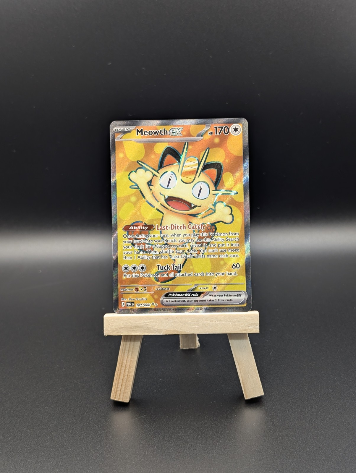Pokemon Meowth EX 107/088 Mega Evolution Perfect Order Full Art Ultra Rare