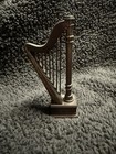 Die Cast Metal Pencil Sharpener Harp Miniature Musical Instrument VINTAGE — photo 1