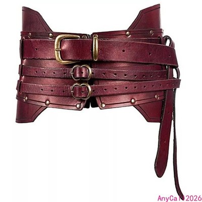 Medieval Vintage Style Faux Leather Wide Belt Steampunk Cosplay Fancy Unisex