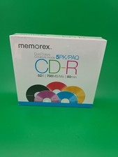 Memorex Cool Colors CD-R 52X 700MB 80 min 5 Pack Blank Media New Sealed